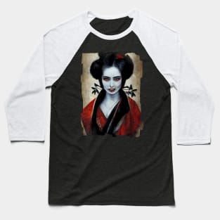 Vampire Geisha Portrait Baseball T-Shirt